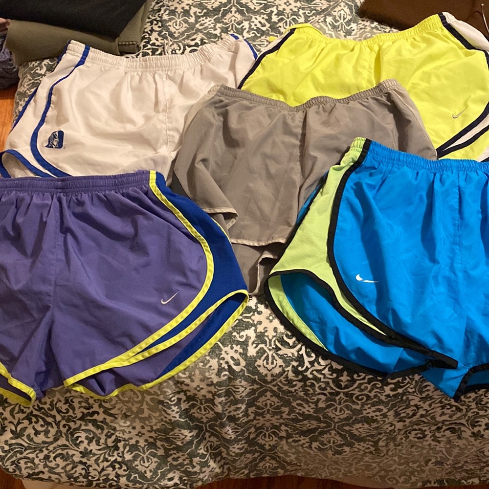 Nike Dry Fit Running Shorts Size Medium. All 5 together